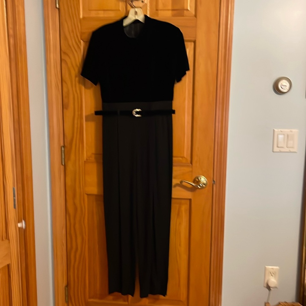 Very different velour top pantsuit.